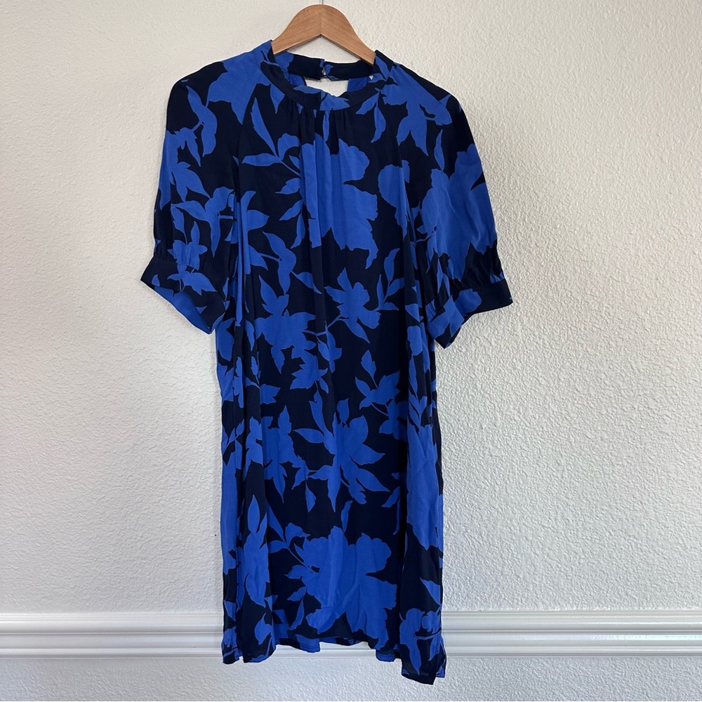 Anthropologie Blue McKenzie Mock Neck Dress Size Medium